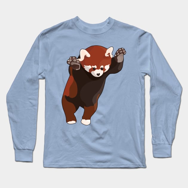 Red Panda Bear Excited. Long Sleeve T-Shirt by ThinkingSimple